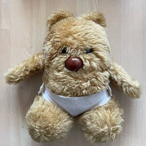 Ewok? Brown Teddy Small Bear Vintage Brown Nose Black Eyes 8 In Tall From Taiwan